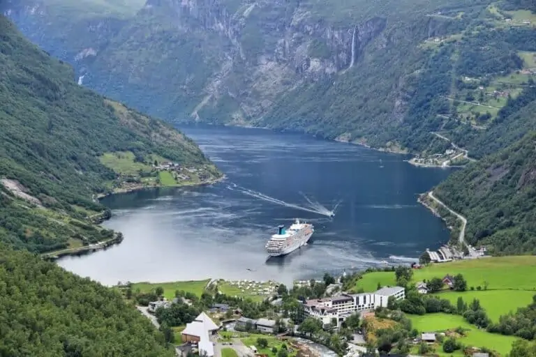 Geiranger Fiord in Norway. More og Romsdal county landscape.