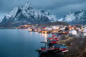 lofoten islands in winter, norway
